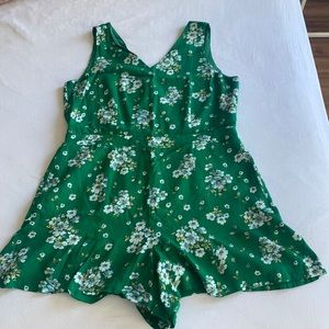LOFT Green Floral Romper